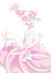  1girl akihiko_(sw4553) hair_ornament highres houseki_no_kuni pink_eyes pink_hair smile solo variegatus white_background 