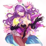  animal_ears bare_shoulders black_leotard breasts bunny_girl bunny_tail bunnysuit camilla_(fire_emblem_if) cleavage covered_navel detached_collar fake_animal_ears fire_emblem fire_emblem_heroes fire_emblem_if hair_over_one_eye hashiko_(neleven) large_breasts leotard lips long_hair purple_hair rabbit_ears strapless strapless_leotard tail very_long_hair violet_eyes wavy_hair wrist_cuffs 