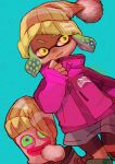  1girl hat highres inkling jacket looking_at_viewer raikado splatoon tentacle_hair yellow_eyes 