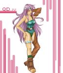  boots circlet cosplay costume_switch detached_sleeves dragon_quest dragon_quest_iv hatori_naruyoshi heroine_(dq4) heroine_(dq4)_(cosplay) long_hair manya one_thighhigh purple_eyes purple_hair single_thighhigh solo thighhighs violet_eyes 