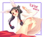  animal_ears ass bunny_ears japanese_clothes looking_back miko panties rabbit_ears ramble tamausagi underwear 