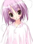  blue_eyes blush child collarbone head_tilt open_mouth pajamas purple_hair short_hair tsurusaki_takahiro 