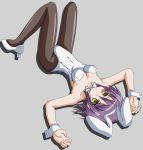   animal_ears brown_eyes rabbit_ears bunnysuit high_heels lying nagato_yuki pantyhose shoes short_hair silver_hair suzumiya_haruhi_no_yuuutsu  