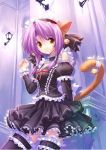  bells cat_ears cat_tail catgirl frilly hair_ribbon lace yellow_eyes 