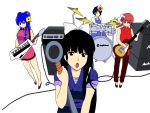  4girls black_hair blue_hair china_dress chinese_clothes don&#039;t_say_&quot;lazy&quot; don&#039;t_say_lazy drum drum_set drums electric_guitar gel-man genderswap guitar instrument k-on! keytar kuonji_ukyo kuonji_ukyou long_hair multiple_girls parody ranma-chan ranma_1/2 red_hair redhead saotome_ranma shampoo_(ranma_1/2) short_hair spatula tendo_akane tendou_akane 