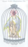 angel_sanctuary blonde_hair cage feathered_wings highres long_hair mudou_sara nude white_wings wings yuki_kaori 