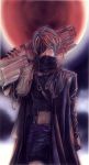  angel_sanctuary belt eyepatch gun mask midriff moon mudou_setsuna red_moon short_hair shorts weapon yuki_kaori 