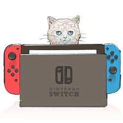  animal blue_eyes byakko_(xenoblade) looking_at_viewer nintendo nintendo_switch simple_background solo tanaka_kaori tiger white_background xenoblade xenoblade_2 younger 