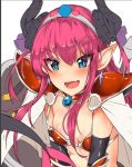 armor bikini bikini_armor blue_eyes cape dragon_horns elizabeth_bathory_(brave)_(fate) elizabeth_bathory_(fate)_(all) fate/extra fate/extra_ccc fate_(series) horns loose_bikini open_mouth pauldrons red_bikini swimsuit tail tiara tuxedo_de_cat white_cape