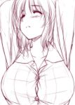  1girl arms_up breasts closed_eyes collarbone commentary large_breasts nori_tamago pajamas saigyouji_yuyuko short_hair sketch solo touhou upper_body work_in_progress 