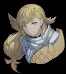  1girl black_background cape european_clothes fire_emblem fire_emblem_heroes green_eyes long_hair looking_at_viewer sharena simple_background smile solo zuizi 