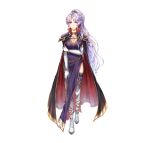  1girl boots bracelet breasts cape cleavage dress earrings elbow_gloves fire_emblem fire_emblem:_seisen_no_keifu gloves grey_eyes hand_on_own_arm ishtar_(fire_emblem) jewelry long_hair pauldrons ponytail silver_hair solo thigh-highs thigh_boots wani_(fadgrith) 