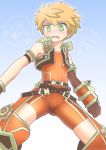 1boy artist_request blush bodysuit character_request cosplay crotchless_pants gloves male_focus orange_hair rex_(xenoblade_2) rex_(xenoblade_2)_(cosplay) short_hair simple_background solo translation_request xeno_(series) xenoblade xenoblade_2 