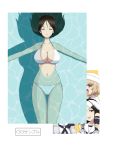  2girls bangs bikini black_hair black_legwear blonde_hair blue_eyes breasts bukkuri carrying cleavage closed_eyes comiket_93 commentary_request dixie_cup_hat eyebrows_visible_through_hair facing_viewer floating girls_und_panzer hat katyusha large_breasts loafers long_hair looking_at_viewer lying military_hat multiple_girls nonna on_back open_mouth parted_lips sample school_uniform serafuku shadow shoes shoulder_carry side-tie_bikini smile socks standing swept_bangs swimsuit thigh_gap water white_bikini white_footwear white_hat 