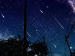  kurokii night night_sky original power_lines shooting_star sky star tree 