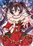  1girl angel_wings artist_name blush bungou_stray_dogs christmas commentary_request ecru izumi_kyouka_(bungou_stray_dogs) merry_christmas solo twintails wings 