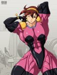  1girl brown_hair g_gundam gundam rain_mikamura ren_(tainca2000) tagme 