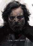  beard blue_eyes copyright_name face facial_hair highres hironakata luke_skywalker male_focus old_man portrait solo star_wars star_wars:_the_last_jedi 