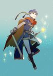  blue_hair cape fire_emblem fire_emblem:_souen_no_kiseki fire_emblem_path_of_radiance fire_emblem_radiant_dawn gloves headband ike male rod super_smash_bros. sword uichi weapon 