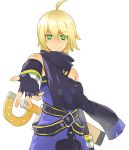  blonde_hair deyezi emil_castagnier gloves green_eyes male scarf sheath smile solo sword tales_of_(series) tales_of_symphonia tales_of_symphonia_knight_of_ratatosk weapon 