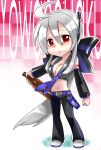  alcohol bottle breasts caffein chibi cleavage detached_sleeves headphones red_eyes silver_hair solo tears vocaloid voyakiloid yowane_haku 