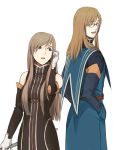  1girl bad_id blue_eyes brown_hair glasses gloves jade_curtiss long_hair mitsugo smile staff tales_of_(series) tales_of_the_abyss tear_grants 