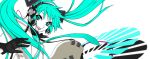  aqua_hair blight_essence hatsune_miku headphones highres melt_(vocaloid) necktie open_mouth simple_background vocaloid 