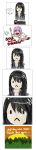  1girl 4koma :&lt; awesome_face bad_end black_hair comic estellise_sidos_heurassein highres marin_fucking_karin meme pink_hair sunset tales_of_(series) tales_of_vesperia tear tears wand yuri_lowell 