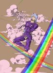  clouds fabulous hat highres horns jojo_no_kimyou_na_bouken purple_eyes rainbow raindbow stand_(jojo) violet_eyes weather_report weather_report_(stand) 