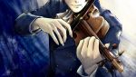  austria_(hetalia) axis_powers_hetalia bow_(instrument) cravat formal head_out_of_frame instrument male mole solo suit violin 