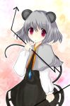  bad_id grey_hair jewelry mio_18navel nazrin pendant red_eyes tail touhou 