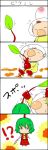  anger_vein ascot chibi closed_umbrella comic crossover green_hair kazami_yuuka olimar pikmin plaid plaid_skirt plaid_vest short_hair silent_comic skirt skirt_set soubi touhou umbrella 