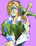  blonde_hair jojo_no_kimyou_na_bouken kakyoin_noriaki kakyouin_noriaki kazaana link male nintendo parody pointy_ears solo sword the_legend_of_zelda weapon 