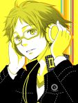  glasses hanamura_yousuke headphones male persona persona_4 school_uniform short_hair sumi_(pixiv) sumii_(fumiki7) 