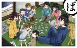  4girls 5boys arai_akihiko arai_tamako barakamon black_hair brown_eyes brown_hair card child daisuke_(barakamon) glasses handa_seishuu highres japanese_clothes jinbei_(clothes) kotoishi_naru kubota_hina long_hair multiple_boys multiple_girls official_art oohama_kentarou open_mouth short_hair shorts side_ponytail wallpaper yamamura_miwa yoshino_satsuki yutaka_(barakamon) 