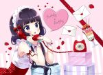  1girl :d arm_ribbon blend_s blush bow box corded_phone dated food frilled_shirt frills fruit hair_bow hands_up headdress heart holding holding_phone letter long_hair love_letter low_twintails nail_polish neki_(wakiko) open_mouth parfait phone pocky polka_dot polka_dot_bow polka_dot_skirt purple_hair red_bow red_nails red_ribbon red_skirt ribbon rotary_phone sakuranomiya_maika scrunchie shirt skirt sleeveless sleeveless_shirt smile solo strawberry talking_on_phone twintails twitter_username upper_teeth very_long_hair violet_eyes white_scrunchie white_shirt wrist_scrunchie 
