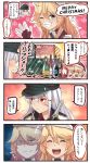  +++ 2girls 4koma ^_^ ^o^ alcohol blonde_hair blue_eyes bottle closed_eyes comic commentary_request english evil_smile fake_mustache gangut_(kantai_collection) grin hair_between_eyes hat heart heart_in_mouth highres ido_(teketeke) iowa_(kantai_collection) kantai_collection long_hair md5_mismatch multiple_girls one_eye_closed open_mouth orange_eyes peaked_cap pom_pom_(clothes) red_shirt remodel_(kantai_collection) revision santa_hat scar shaded_face shirt smile speech_bubble star star-shaped_pupils symbol-shaped_pupils translation_request white_hair 