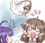  /\/\/\ 2girls :o =_= ahoge animal bangs blush brown_hair burp closed_eyes crying eating_hair eyebrows_visible_through_hair fish flying_sweatdrops kantai_collection komakoma_(magicaltale) kuma_(kantai_collection) long_hair multiple_girls necktie nose_blush open_mouth outstretched_arms parted_lips pointing purple_hair red_neckwear school_uniform serafuku shirt short_sleeves spread_arms surprised taigei_(kantai_collection) tears translation_request v-shaped_eyebrows very_long_hair water wavy_mouth white_shirt ||_|| 