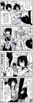  /\/\/\ 4girls 4koma animal arrow blush bob_cut bow_(weapon) braid breasts cannon chin_grab closed_eyes comic emphasis_lines flying_sweatdrops greyscale hair_between_eyes hair_over_shoulder hair_tie hat highres hyuuga_(kantai_collection) ise_(kantai_collection) japanese_clothes kaga3chi kaga_(kantai_collection) kantai_collection katana kimono kitakami_(kantai_collection) long_hair machinery medium_hair military military_hat monochrome motion_lines multiple_girls muneate non-human_admiral_(kantai_collection) nontraditional_miko peaked_cap pleated_skirt ponytail quiver rabbit remodel_(kantai_collection) rigging short_sleeves side_ponytail sidelocks single_braid skirt sparkle sparkling_eyes speech_bubble sweatdrop sword tasuki translation_request turret undershirt weapon 