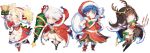  2boys 2girls bare_shoulders bikini black_hair blonde_hair blue_eyes blue_hair blush boots bracelet breasts bridal_gauntlets brother_and_sister cape chibi christmas christmas_tree circlet cleavage dress fire_emblem fire_emblem:_kakusei fire_emblem_heroes hair_ornament headband horns jewelry krom liz_(fire_emblem) long_hair looking_at_viewer male_my_unit_(fire_emblem:_kakusei) multiple_boys multiple_girls my_unit_(fire_emblem:_kakusei) open_mouth short_hair short_twintails siblings simple_background smile swimsuit tharja tiara tree twintails two_side_up zuizi 