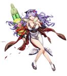  1girl breasts camilla_(fire_emblem_if) cleavage fire_emblem fire_emblem_heroes fire_emblem_if full_body highres large_breasts long_hair nail_polish official_art purple_hair sideboob solo transparent_background 