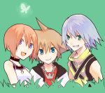  1girl artist_request kairi_(kingdom_hearts) lowres multiple_boys 