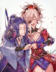  assassin_(fate/stay_night) blood breasts fate/grand_order fate_(series) friends happy long_hair miyamoto_musashi_(fate/grand_order) samurai sword weapon wrt_(arpaca) 