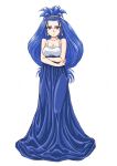 1girl blue_hair breasts chrono_trigger dress long_hair queen_zeal s-a-murai solo 