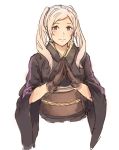  1girl 2018 female_my_unit_(fire_emblem:_kakusei) fire_emblem fire_emblem:_kakusei fire_emblem_heroes japanese_clothes kamu_(kamuuei) kimono long_hair looking_at_viewer my_unit_(fire_emblem:_kakusei) smile solo twintails white_background white_hair yellow_eyes 