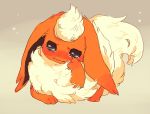  blush closed_mouth commentary_request crying crying_with_eyes_open flareon full_body hideko_(l33l3b) no_humans pokemon pokemon_(creature) solo tears wiping_tears 
