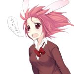  bow bunny_ears mani original pink_hair rabbit_ears red_eyes sakura_(mani) tears 