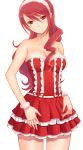 breasts christmas cleavage hijiri_ruka kirijou_mitsuru long_hair persona persona_3 red_eyes red_hair redhead 