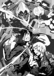  blood eika_(artist) evoker gun gun_to_head monochrome persona persona_3 ribbon school_uniform thanatos torn_clothes weapon yamagishi_fuuka 