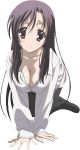  black_hair breasts cleavage hands katsura_kotonoha large_breasts long_hair no_bra render school_days smile thigh-highs thighhighs transparent transparent_background transparent_png 